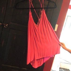 Pink camisole w lace trim